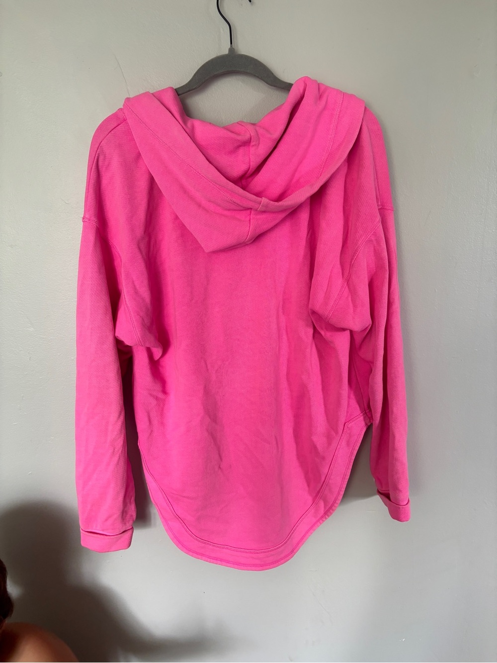Pilcro Bright Pink V-Neck Hooded Pullover - Picture 3 of 3